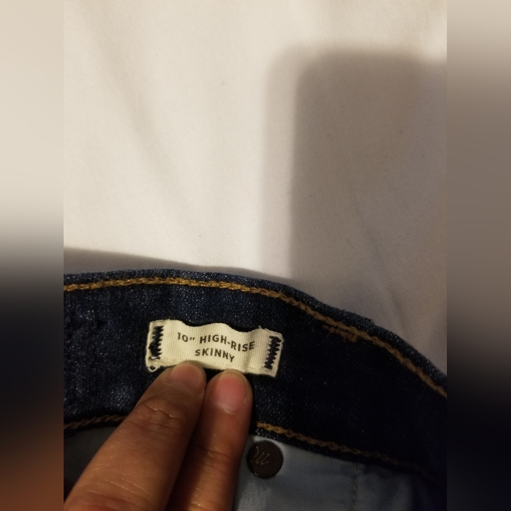 Madewell 10" High Rise Skinny Jeans Blue - Picture 3 of 15